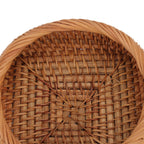 Rattan Storage Basket Hand Woven Simple Exquisite Rattan Organizer Storage Basket for Tea Sets Tableware M