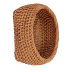 Rattan Storage Basket Hand Woven Simple Exquisite Rattan Organizer Storage Basket for Tea Sets Tableware L