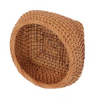 Rattan Storage Basket Hand Woven Simple Exquisite Rattan Organizer Storage Basket for Tea Sets Tableware L