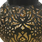 Iron Hollow Solar Lantern Portable Outdoor Solar Hanging Lantern for Garden Yard Patio Decor GZ 0032 Black Solar Landscape Light
