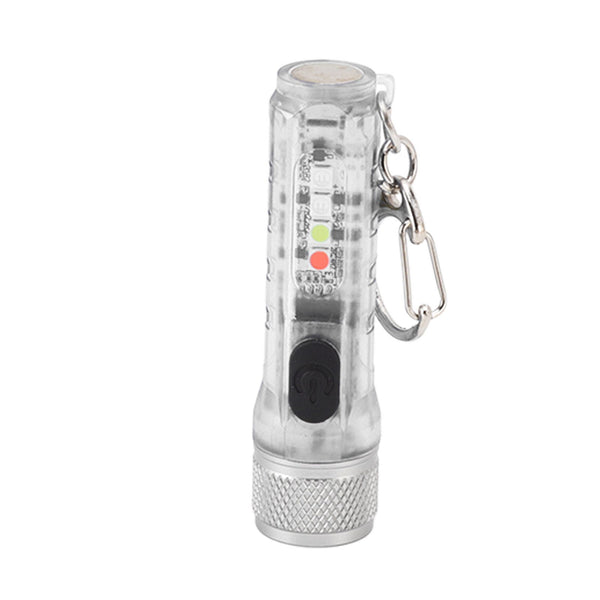 Keychain Flashlight Long Range Super Bright LED Flashlight USB Rechargeable Mini Flashlight for Outdoor M300 Non Fluorescent Transparent