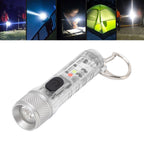 Keychain Flashlight Long Range Super Bright LED Flashlight USB Rechargeable Mini Flashlight for Outdoor M300 Non Fluorescent Transparent