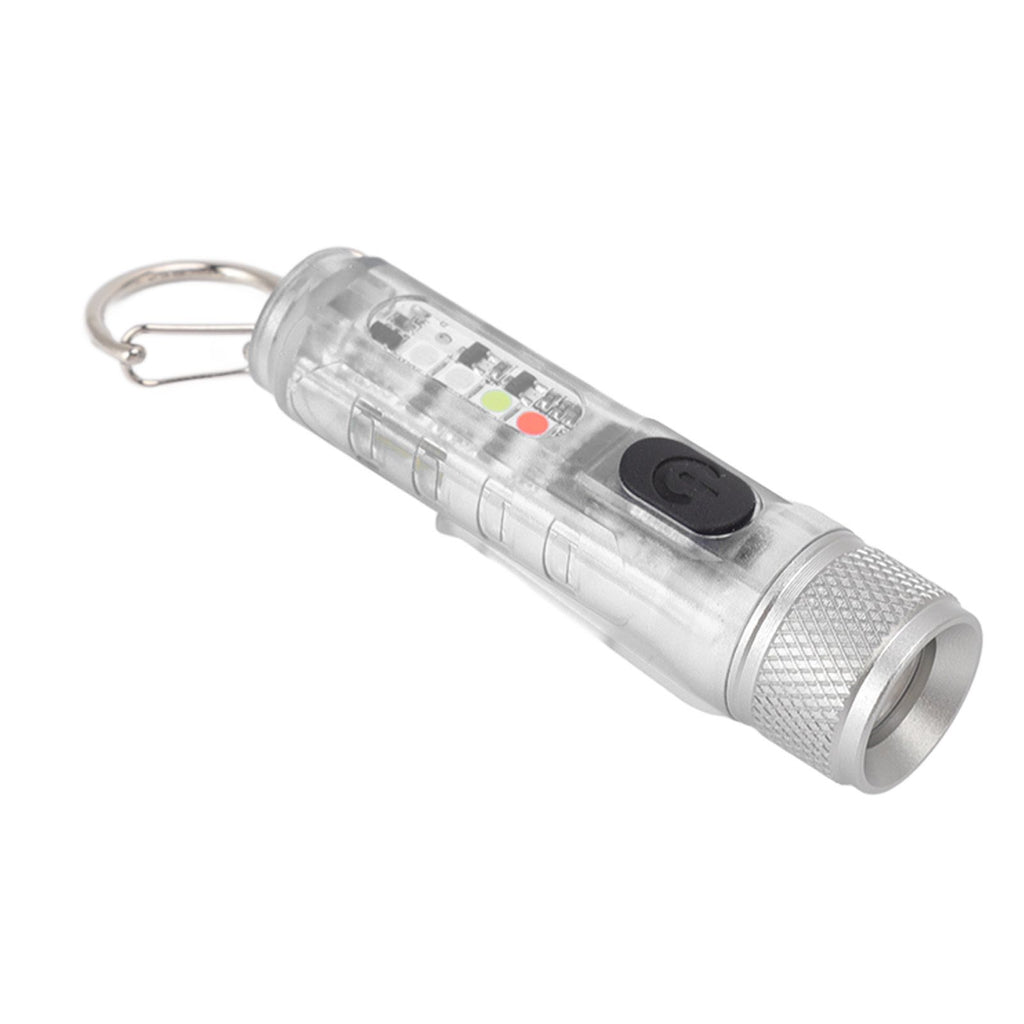 Keychain Flashlight Long Range Super Bright LED Flashlight USB Rechargeable Mini Flashlight for Outdoor M300 Non Fluorescent Transparent