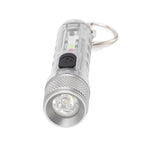 Keychain Flashlight Long Range Super Bright LED Flashlight USB Rechargeable Mini Flashlight for Outdoor M300 Non Fluorescent Transparent