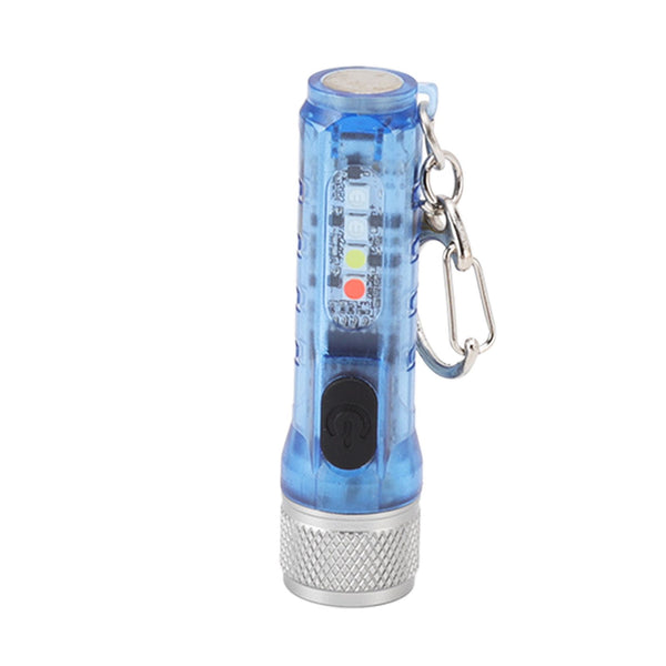 Keychain Flashlight Long Range Super Bright LED Flashlight USB Rechargeable Mini Flashlight for Outdoor M300 Non Fluorescent Blue
