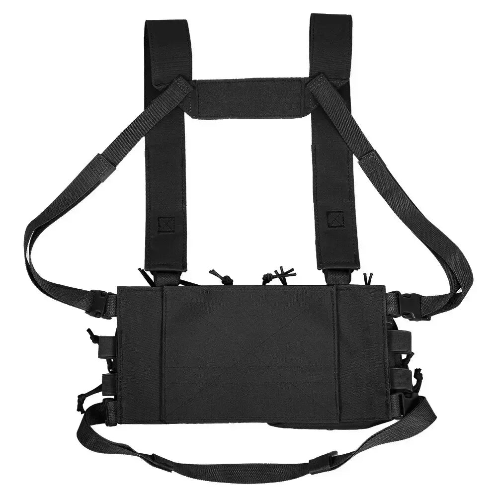 Tactical Chest Vest Rig Bag Field Training Vest Multifunctional Camouflage Strap with Multi-Pocket Outdoor Camping CS Match Pack - Khaki