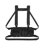 Tactical Chest Vest Rig Bag Field Training Vest Multifunctional Camouflage Strap with Multi-Pocket Outdoor Camping CS Match Pack - Black Camouflage