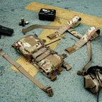 Tactical Chest Vest Rig Bag Field Training Vest Multifunctional Camouflage Strap with Multi-Pocket Outdoor Camping CS Match Pack - Black