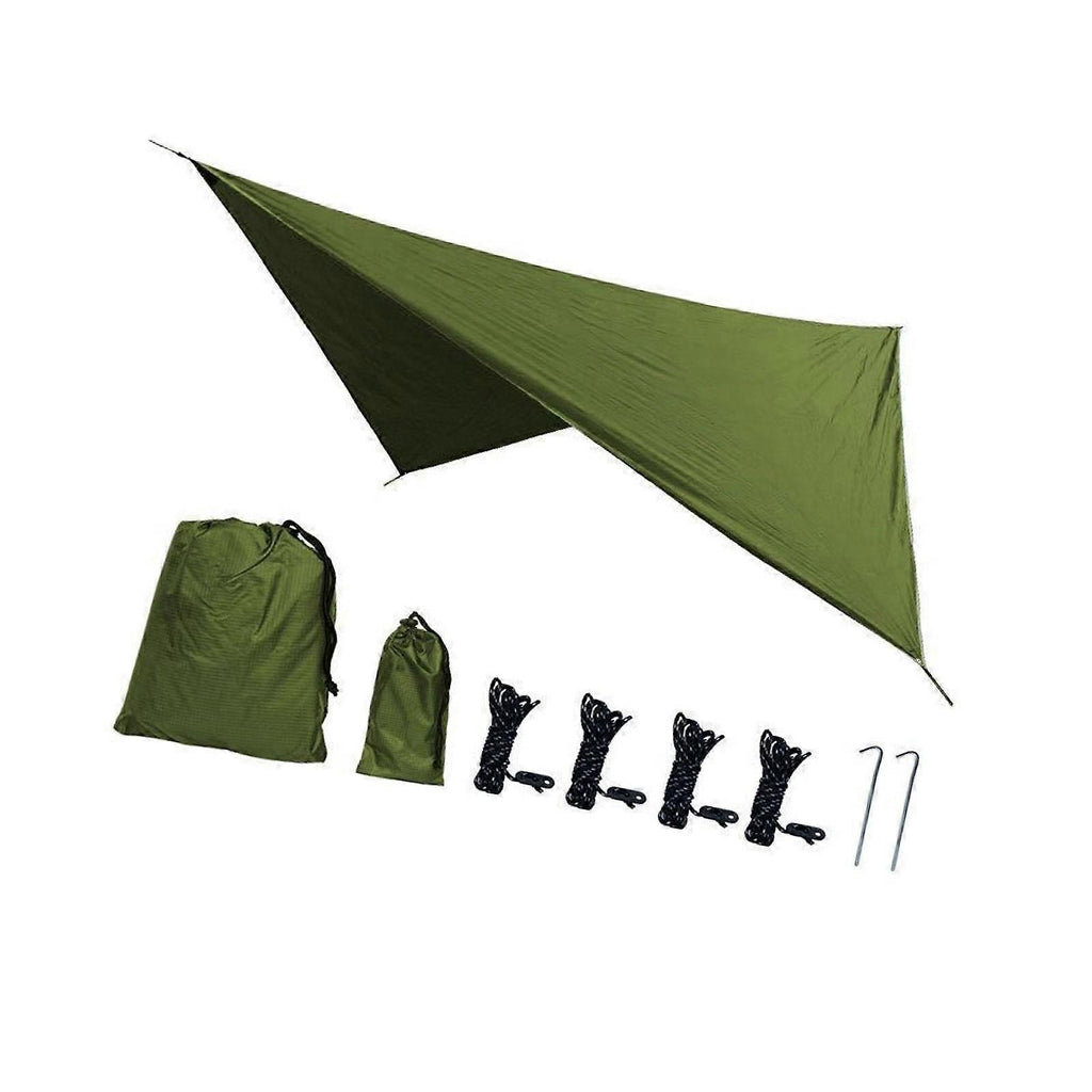 Camping Tarp Tent Tarp Awning Accessories Lightweight Hammock Canopy Rain Awning - Army green