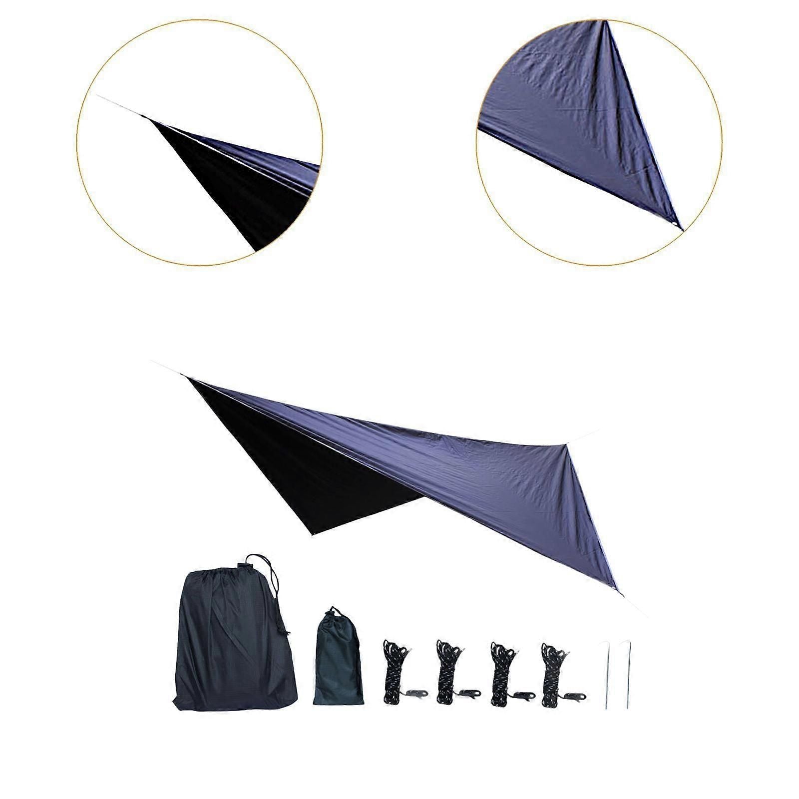 Camping Tarp Tent Tarp Awning Accessories Lightweight Hammock Canopy Rain Awning - Black