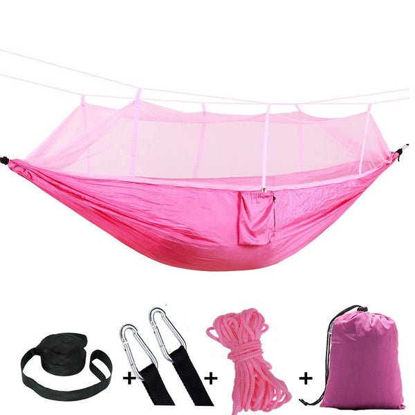 Camping Mosquito-proof Hammock Lightweight Nylon Fabric with Straps Outdoor Hanging Sleeping Bag