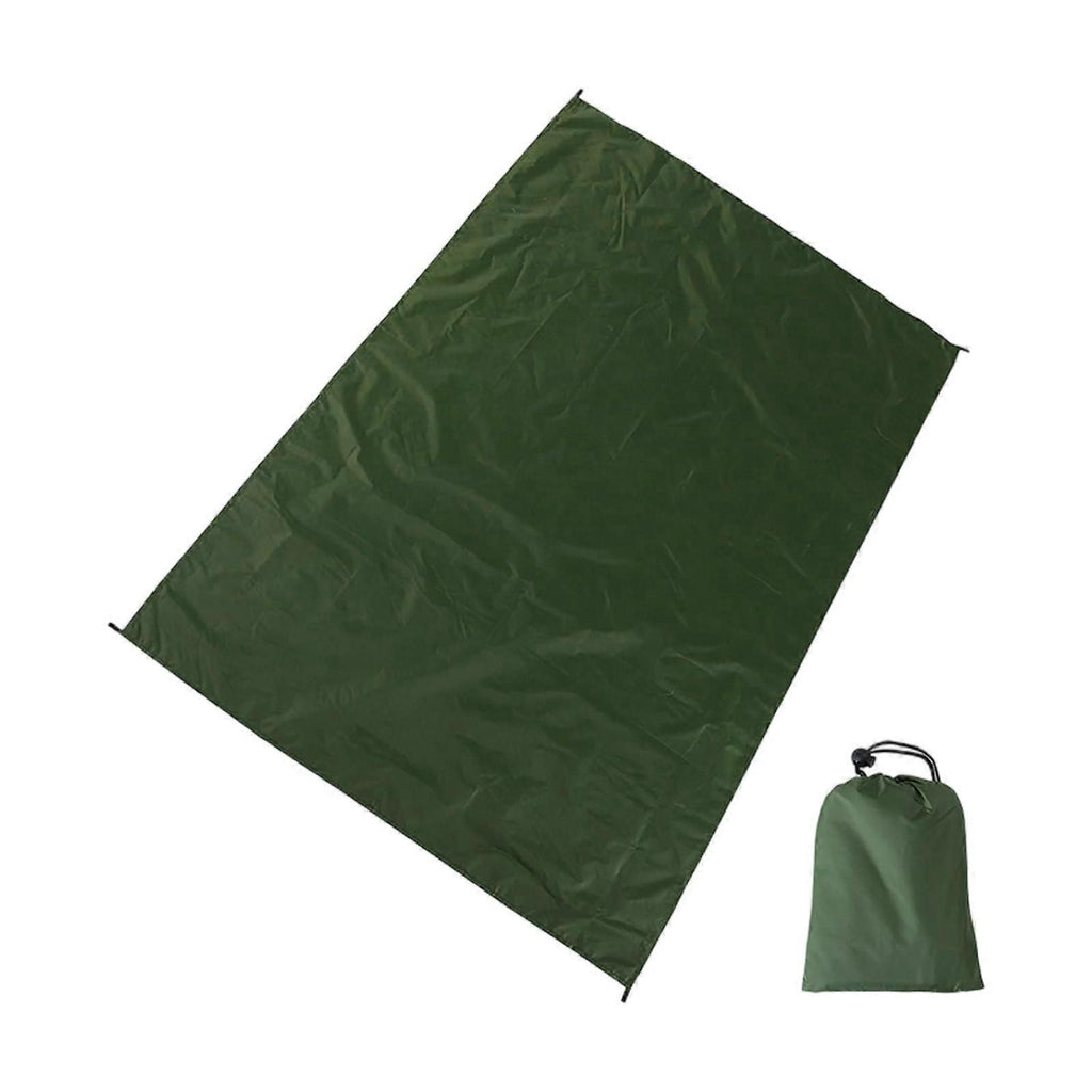 Camping Ground Sheet Waterproof Silver Coated Sunlight Resistant Quick Dry Outdoor Mat - Green 100*145cm