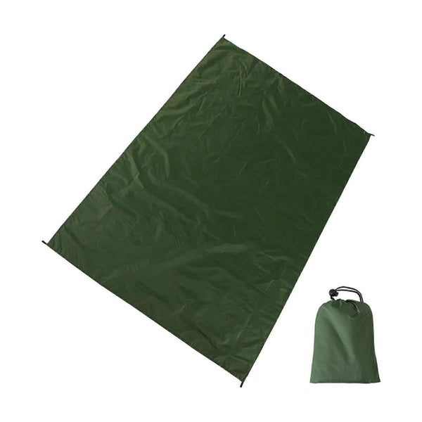 Camping Ground Sheet Waterproof Silver Coated Sunlight Resistant Quick Dry Outdoor Mat - Green 230*210cm