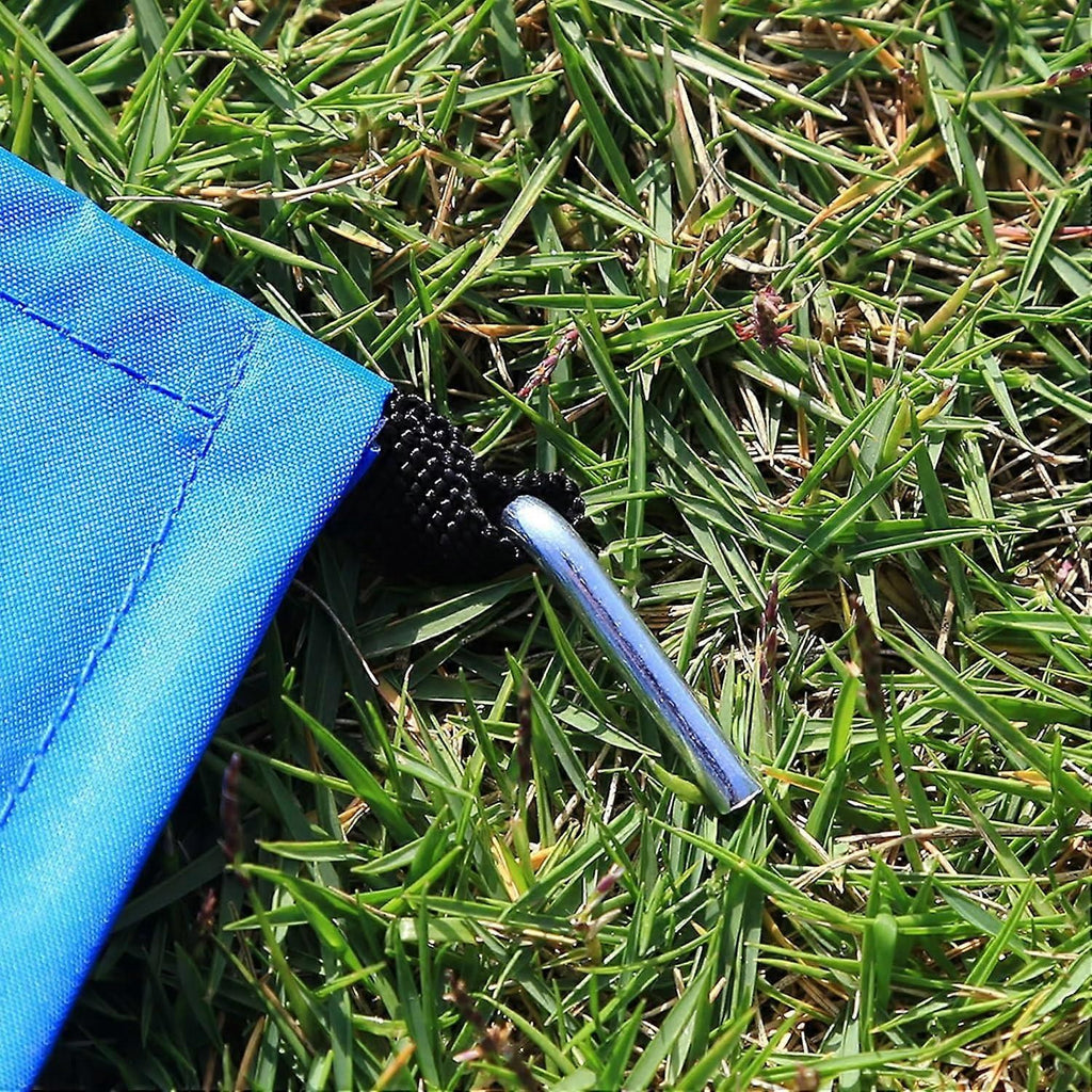 Camping Ground Sheet Waterproof Silver Coated Sunlight Resistant Quick Dry Outdoor Mat - Blue 230*210cm