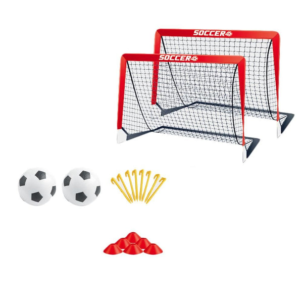 Soccer Goals for Backyard Set - Red Goal Frame with White Net