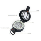 Pocket Compasses with Luminous Function for Camping, Hiking, Mountaineering - Black