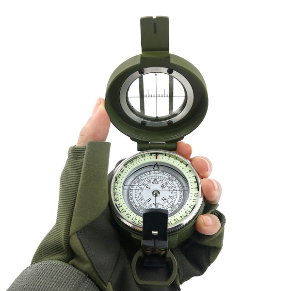 Pocket Compasses with Luminous Function for Camping, Hiking, Mountaineering - Army green