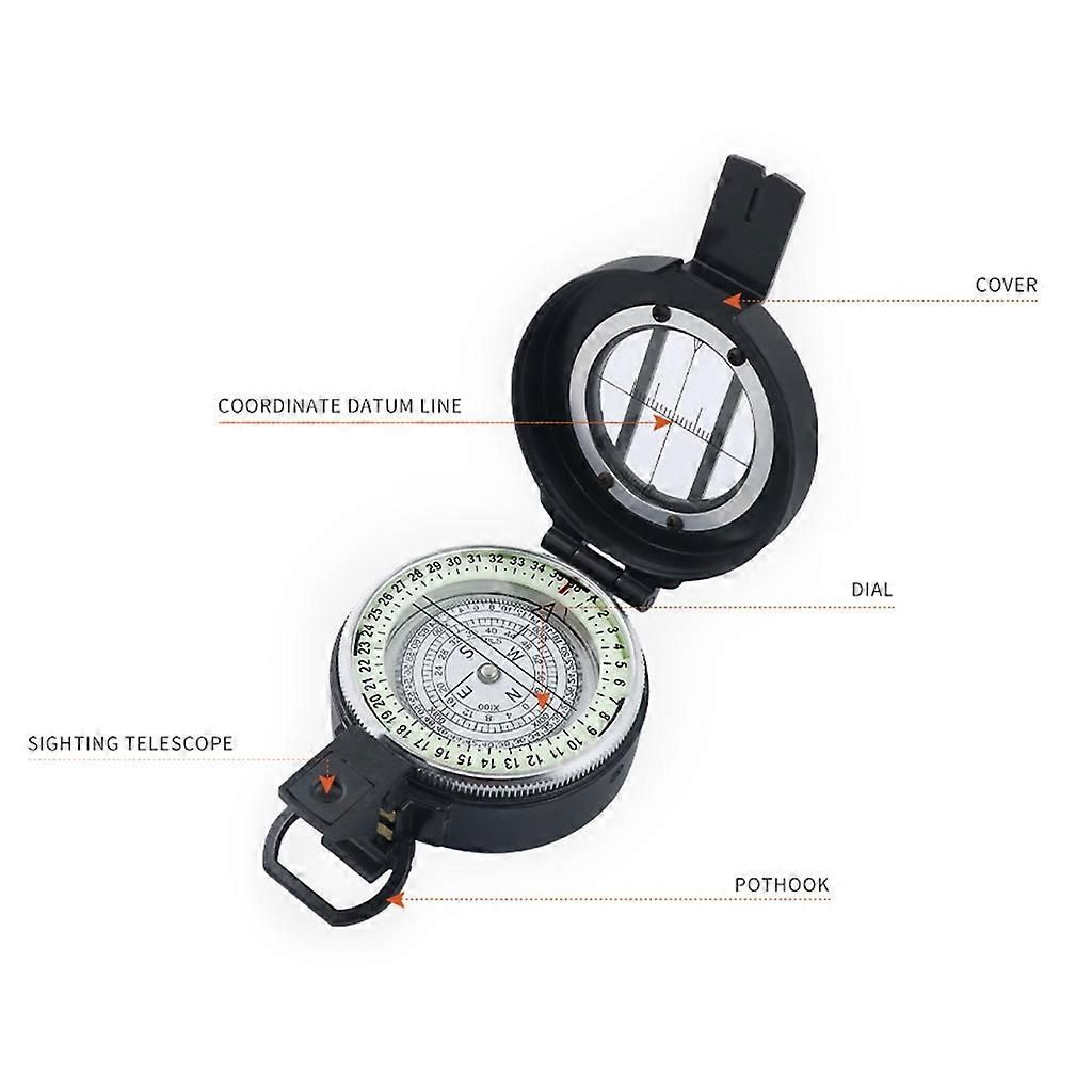 Pocket Compasses with Luminous Function for Camping, Hiking, Mountaineering - Army green