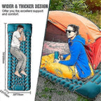 Camping Sleeping Self-inflating Mattress: Thickened Lightweight Single Camping Inflatable Bed And Attachable Double Camping Mat And Compact Inflatable