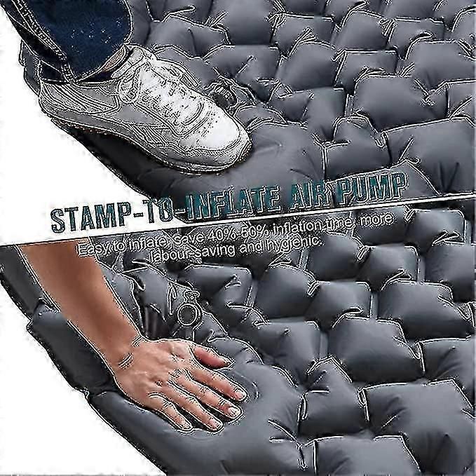 Camping Sleeping Self-inflating Mattress: Thickened Lightweight Single Camping Inflatable Bed And Attachable Double Camping Mat And Compact Inflatable