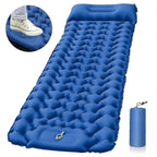 Portable Sleeping Pad, Camping Inflatable Mattress With Pillows, Folding Ultralight Air Cushion For Outdoor Hiking Trekking well - Gray