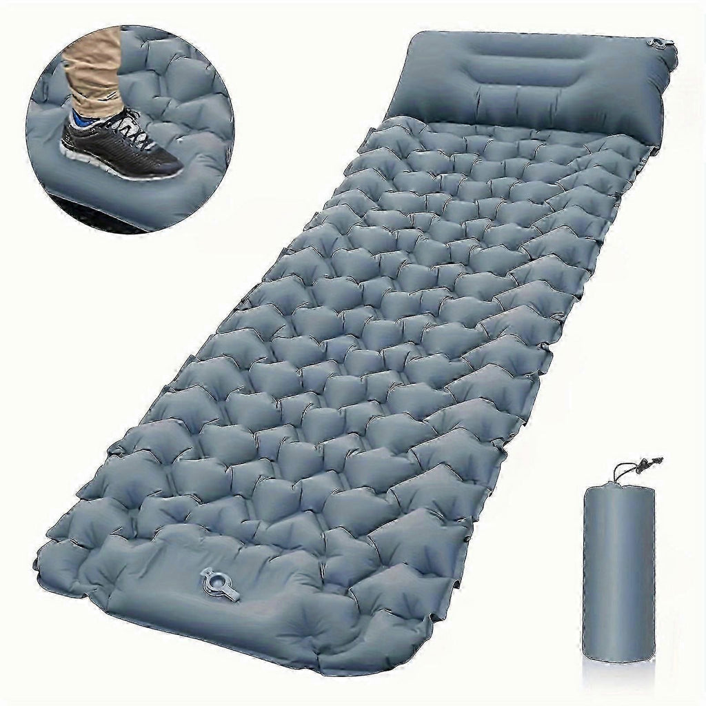 Portable Sleeping Pad, Camping Inflatable Mattress With Pillows, Folding Ultralight Air Cushion For Outdoor Hiking Trekking well - Orange