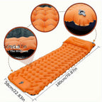 Portable Sleeping Pad, Camping Inflatable Mattress With Pillows, Folding Ultralight Air Cushion For Outdoor Hiking Trekking well - Orange