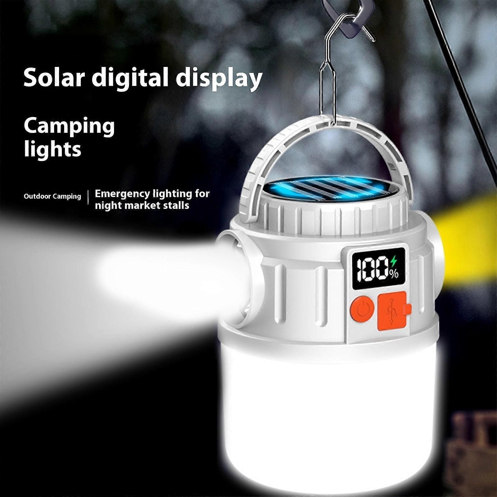 Multiple Function LED Camp Lamp Equipped With Solar Device 7 Brightness Grades And Crisis Lighting Multicolor