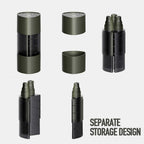 Multifunction Camping Spices Container Seasoning Bottle Spices Jar for Outdoor Camping BBQ with Leakproof Sealing Caps Black