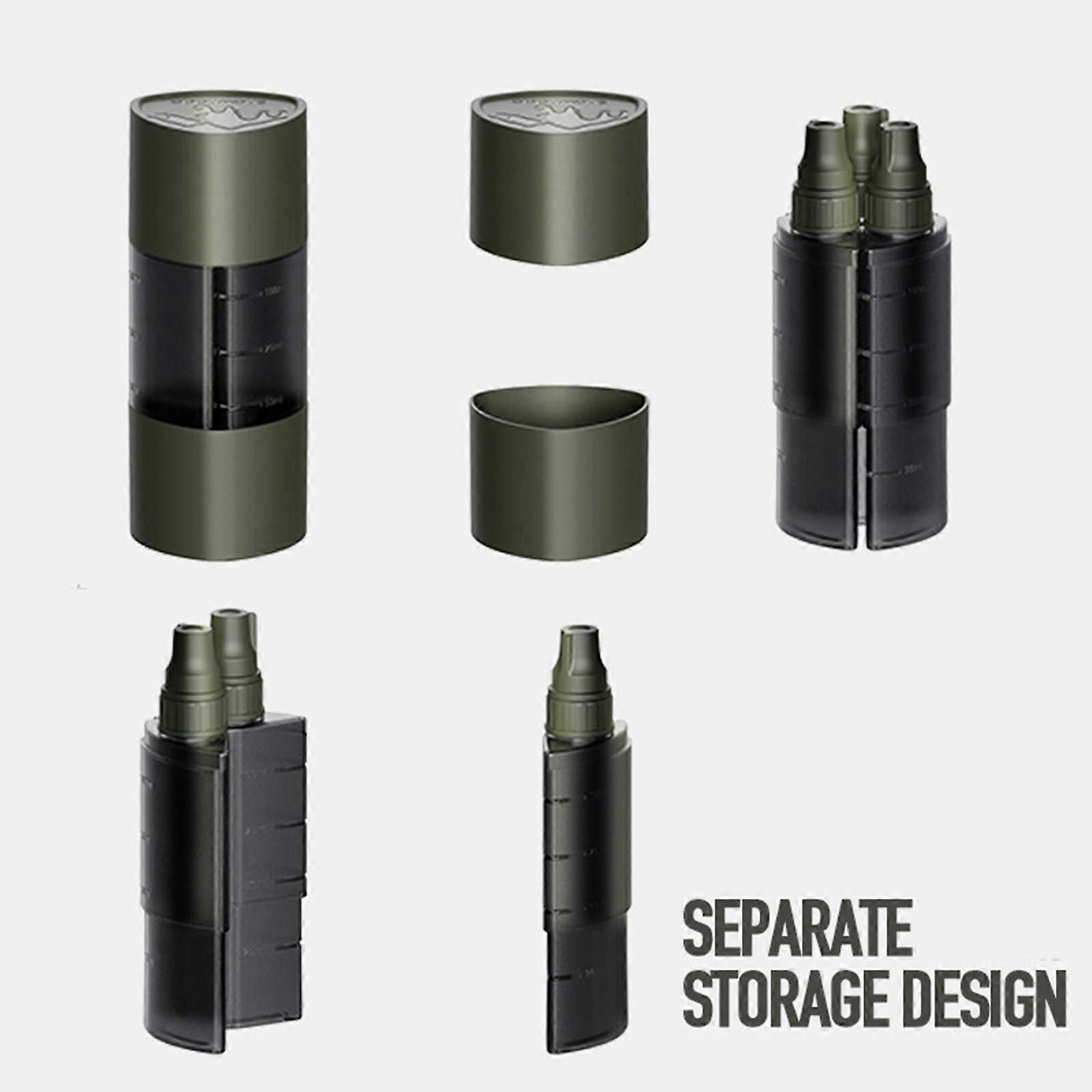 Multifunction Camping Spices Container Seasoning Bottle Spices Jar for Outdoor Camping BBQ with Leakproof Sealing Caps Black