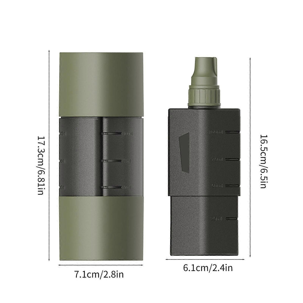 Multifunction Camping Spices Container Seasoning Bottle Spices Jar for Outdoor Camping BBQ with Leakproof Sealing Caps Army Green