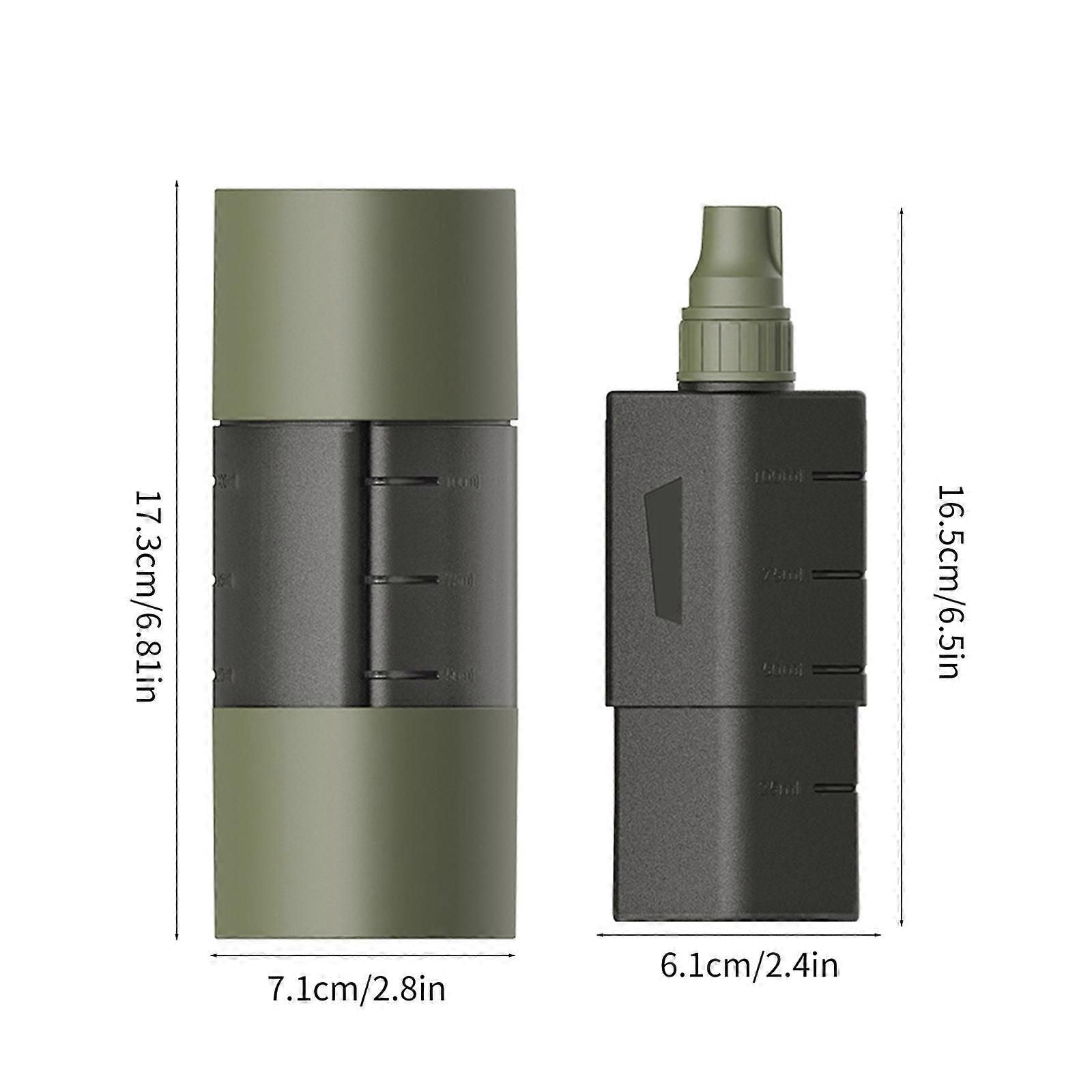 Multifunction Camping Spices Container Seasoning Bottle Spices Jar for Outdoor Camping BBQ with Leakproof Sealing Caps Army Green