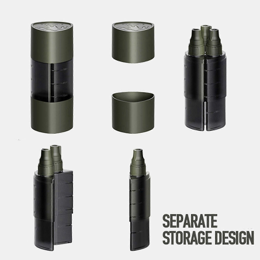 Multifunction Camping Spices Container Seasoning Bottle Spices Jar for Outdoor Camping BBQ with Leakproof Sealing Caps Army Green