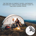 4pcs Camping Tent Stakes Screw‑In Metal Pegs, Lightweight Rust‑Resistant Windproof Stakes for Outdoor Use