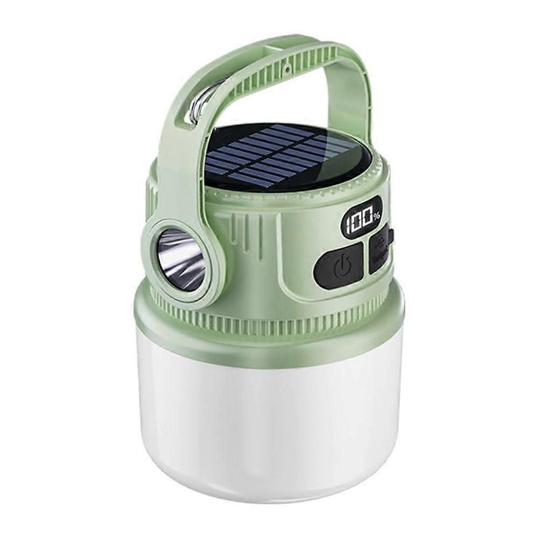 LED Solar Bulb Light Rechargeable Portable Lanterns Waterproof Outdoor Night Market Camping Tent Outage Emergency Lamp Green