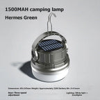 Portable Camping Light Waterproof USB Solar Charging 1500mah 3-Speed Adjustable Green