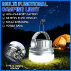 Portable Camping Light Waterproof USB Solar Charging 1500mah 3-Speed Adjustable Green