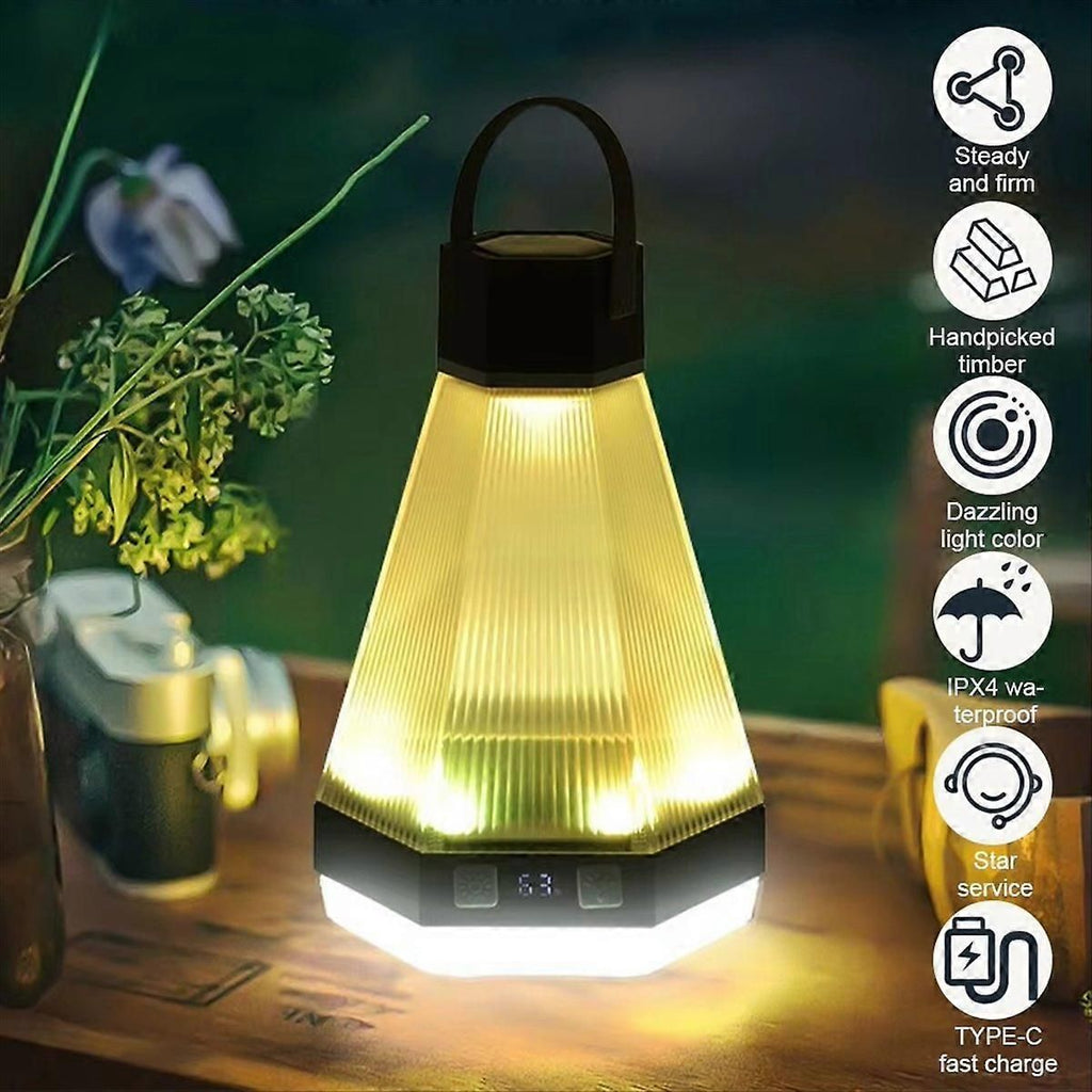 Rechargeable LED Camping Light,Outdoor Hanging Atmosphere Lamp with Adjustable Brightness,Ideal for