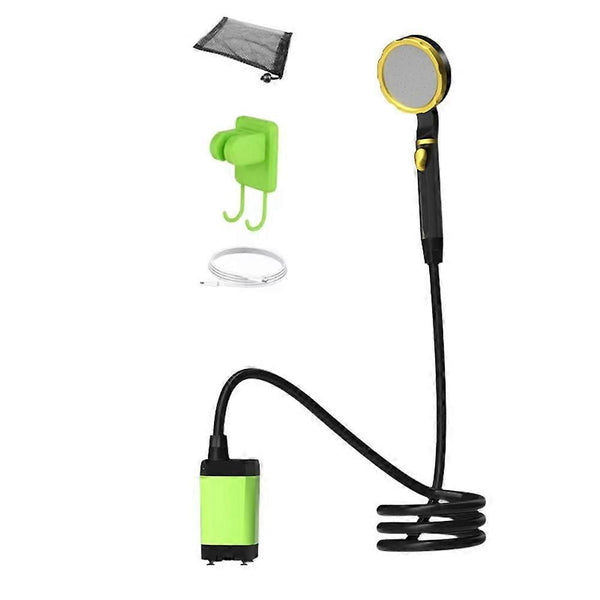 Outdoor Shower Kit Camping Shower Pump Full Screen Digital Display 7800mah Upgraded Low Noice Outdoors Shower Kit Green