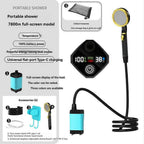 Outdoor Shower Kit Camping Shower Pump Full Screen Digital Display 7800mah Upgraded Low Noice Outdoors Shower Kit Green