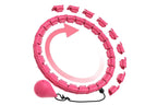 32 Section Weighted Hula Hoop with Massage Rollers - Pink