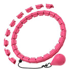 32 Section Weighted Hula Hoop with Massage Rollers - Pink