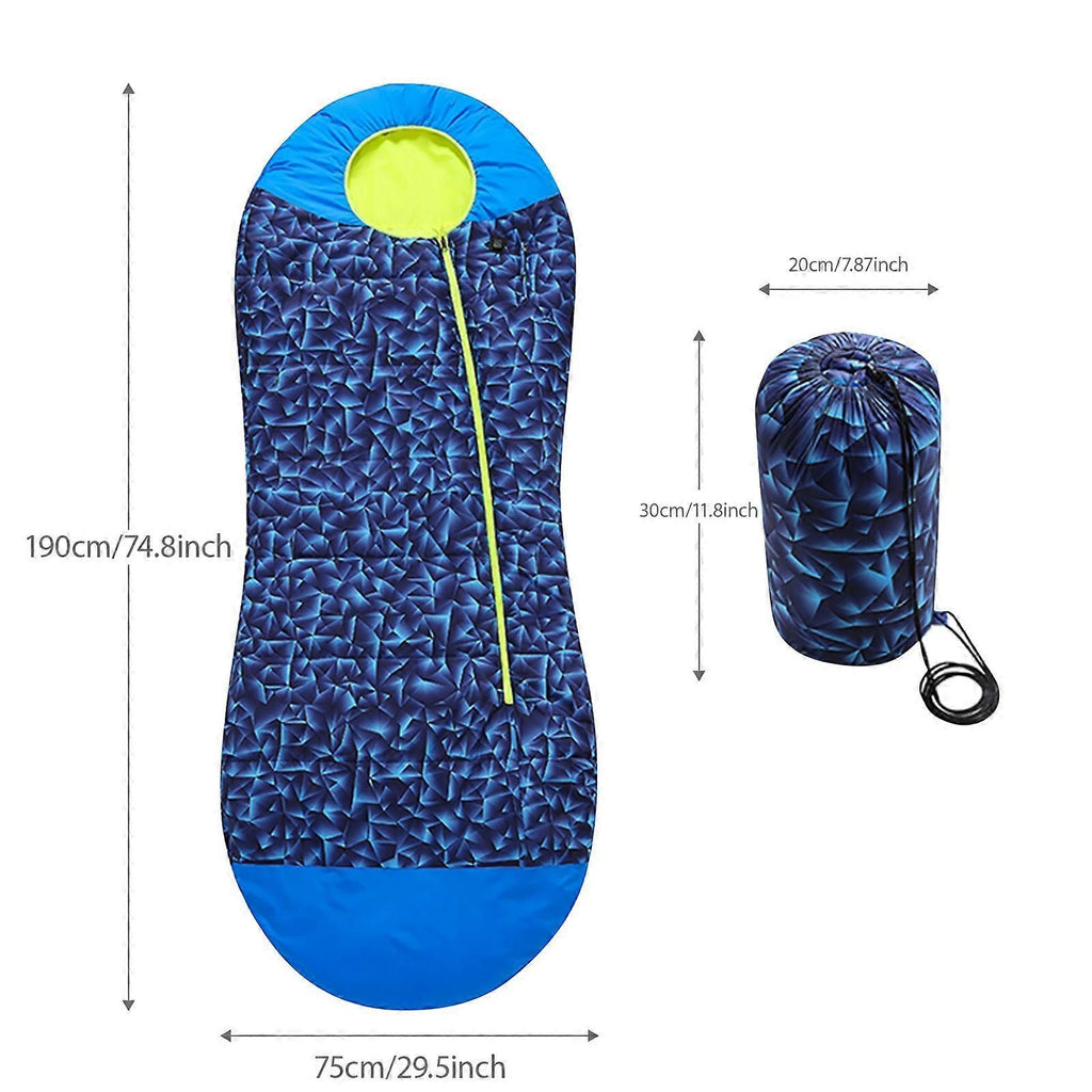 Rechargeable Heated Slumbering Bag Equipped With Flexible Neck Belt For Strengthened Warmth Camping Gear Polyester Fabric Multicolor