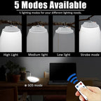 Led Solar Camping Lantern  Portable Waterproof Solar Usb Rechargeable With Remote Control Power Bank Flashlight Survival Kits For Indoor Outdoor Home