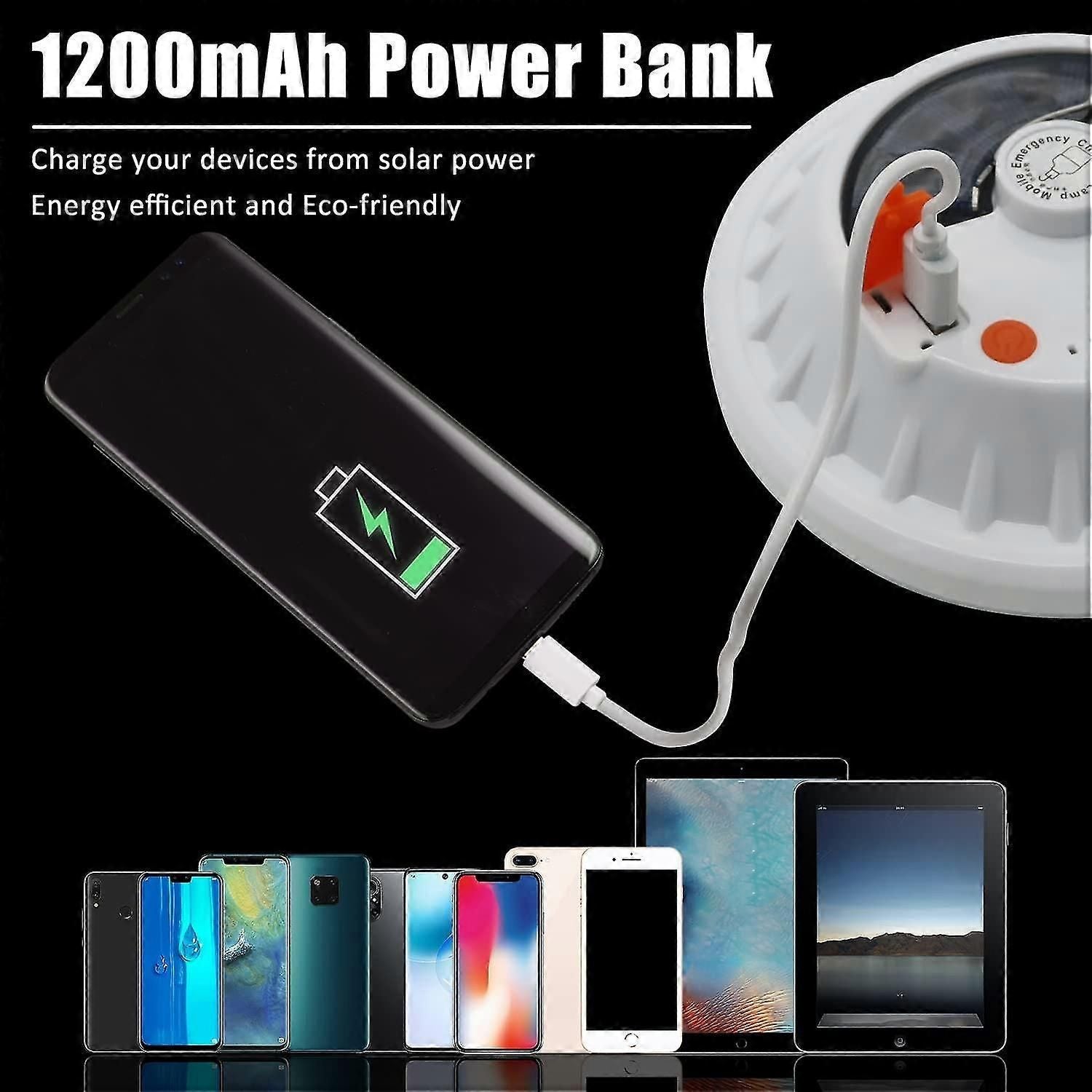 Led Solar Camping Lantern  Portable Waterproof Solar Usb Rechargeable With Remote Control Power Bank Flashlight Survival Kits For Indoor Outdoor Home