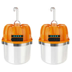 2pcs USB Rechargeable LED Camping Lights Outdoor Camping BBQ Tents Hanging Lantern Emergency Power Bank
