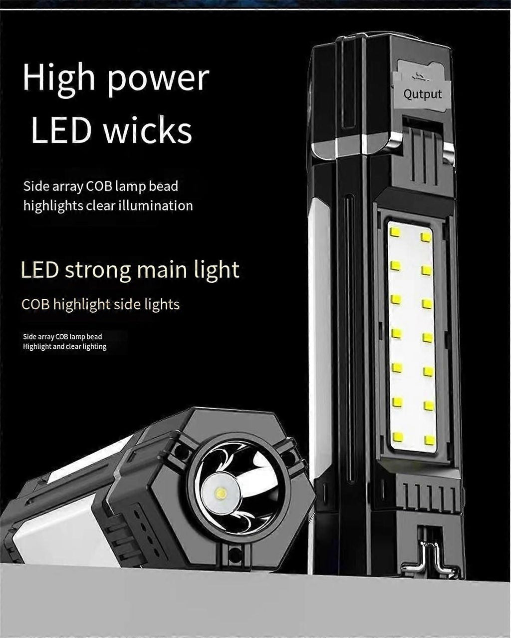 Rechargeable Camping Lantern 1500mAH Waterproof Foldable LED Lamp with 3 Modes for Tent Hanging Black