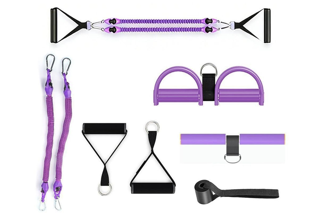1 Set 4-in-1 Resistance Band Pedal Puller for Sit-Up Home Gym Yoga Pilates - 2 Tubes