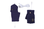 USB Heated Warmer Gloves Half Finger Mitten Electric Heated Gloves for Work Cycling Skiing Outdoor Snow -Navy