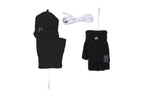 USB Heated Warmer Gloves Half Finger Mitten Electric Heated Gloves for Work Cycling Skiing Outdoor Snow -Black